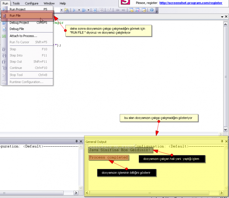 Java Classpath tanımlamaları, Consolda ilk program yazılması, derlenmesi, &ccedil;alıştırılması Aynı uygulamanın Netbeansta yapılışı ve class, java ve jar dosyalarının g&ouml;sterilmesi
