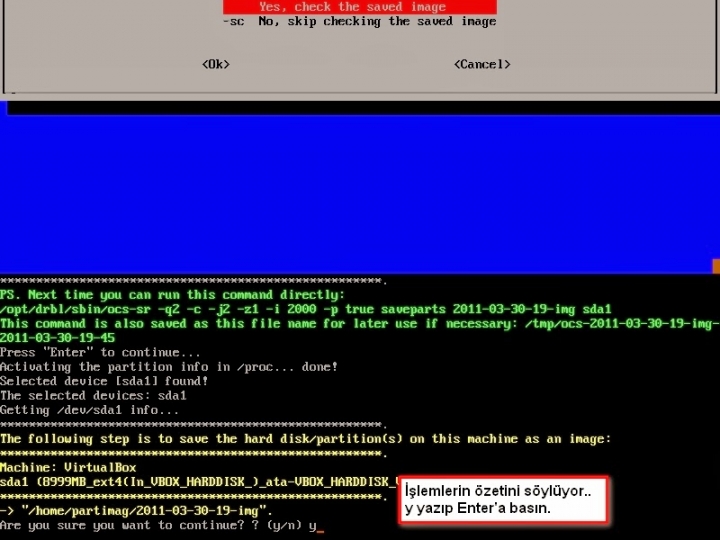 Clonezilla ile Yedek Almak